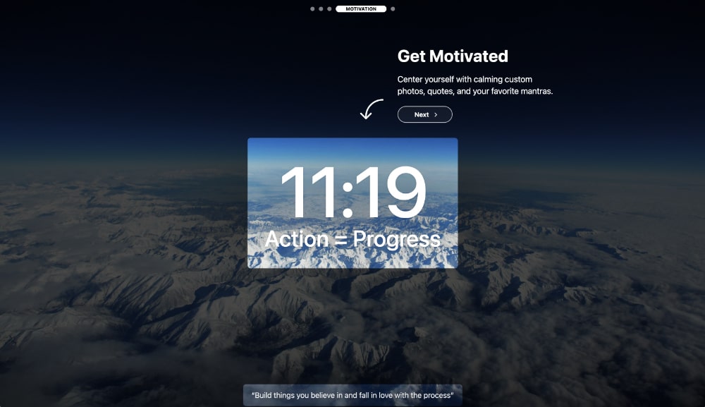 Work smarter: Screenshot der Browser-Extension Momentumdash